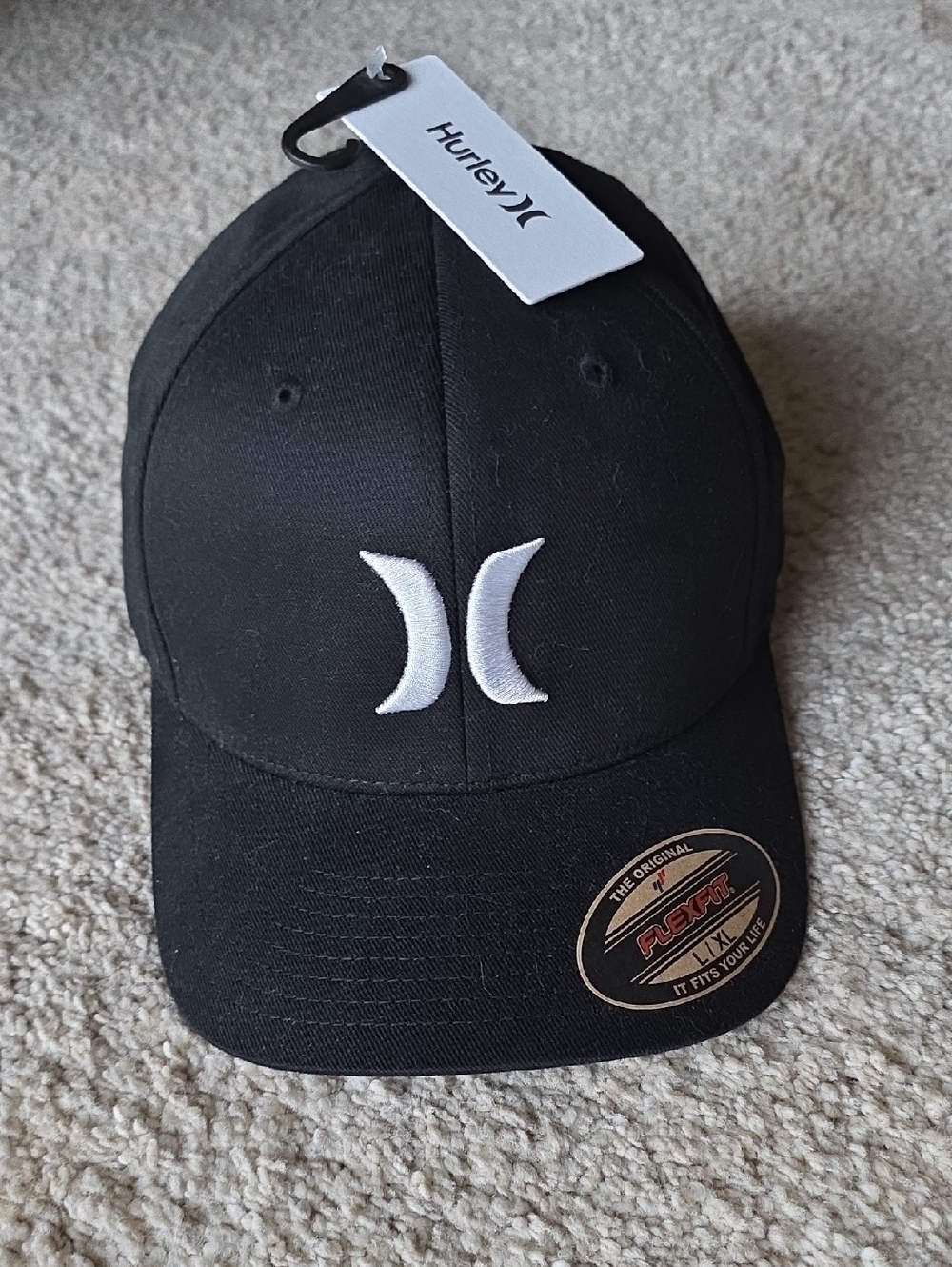 Hurley Black Cap with White Embroidered Logo